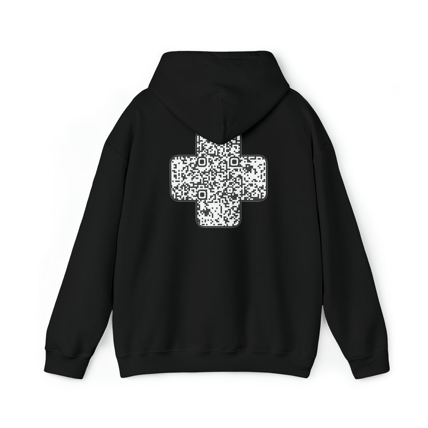 Black Cross custom QR code Unisex Heavy Blend Hoodie