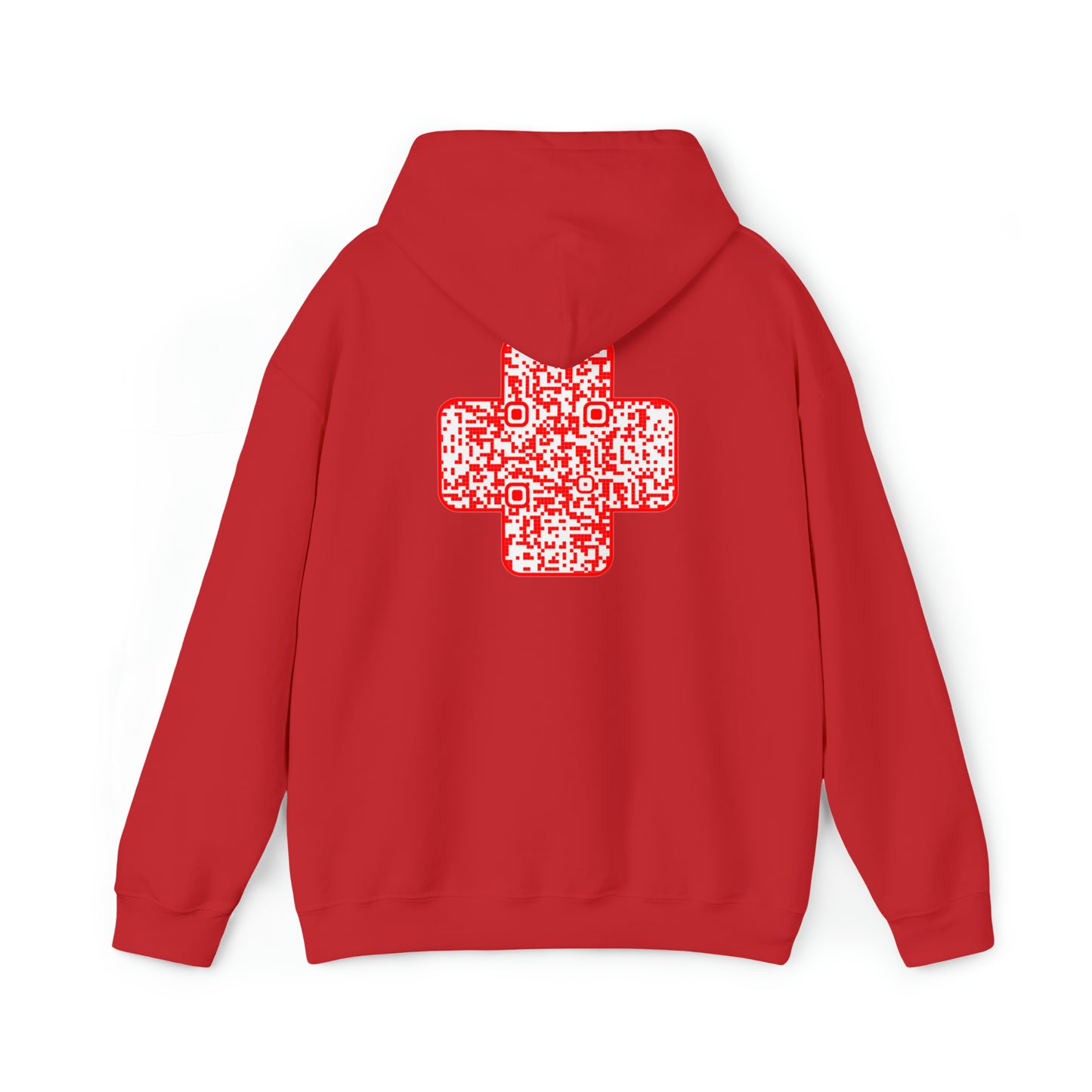 Red cross custom QR code Unisex Heavy Blend Hoodie