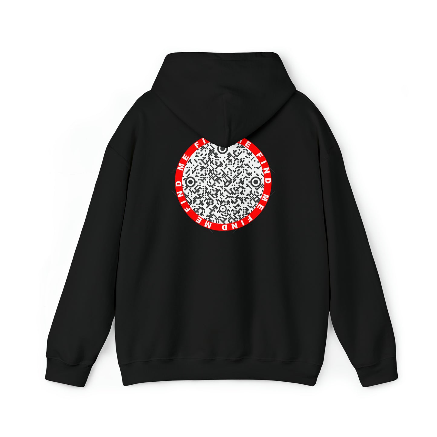 Find me Red circle custom QR code Unisex Heavy Blend Hoodie