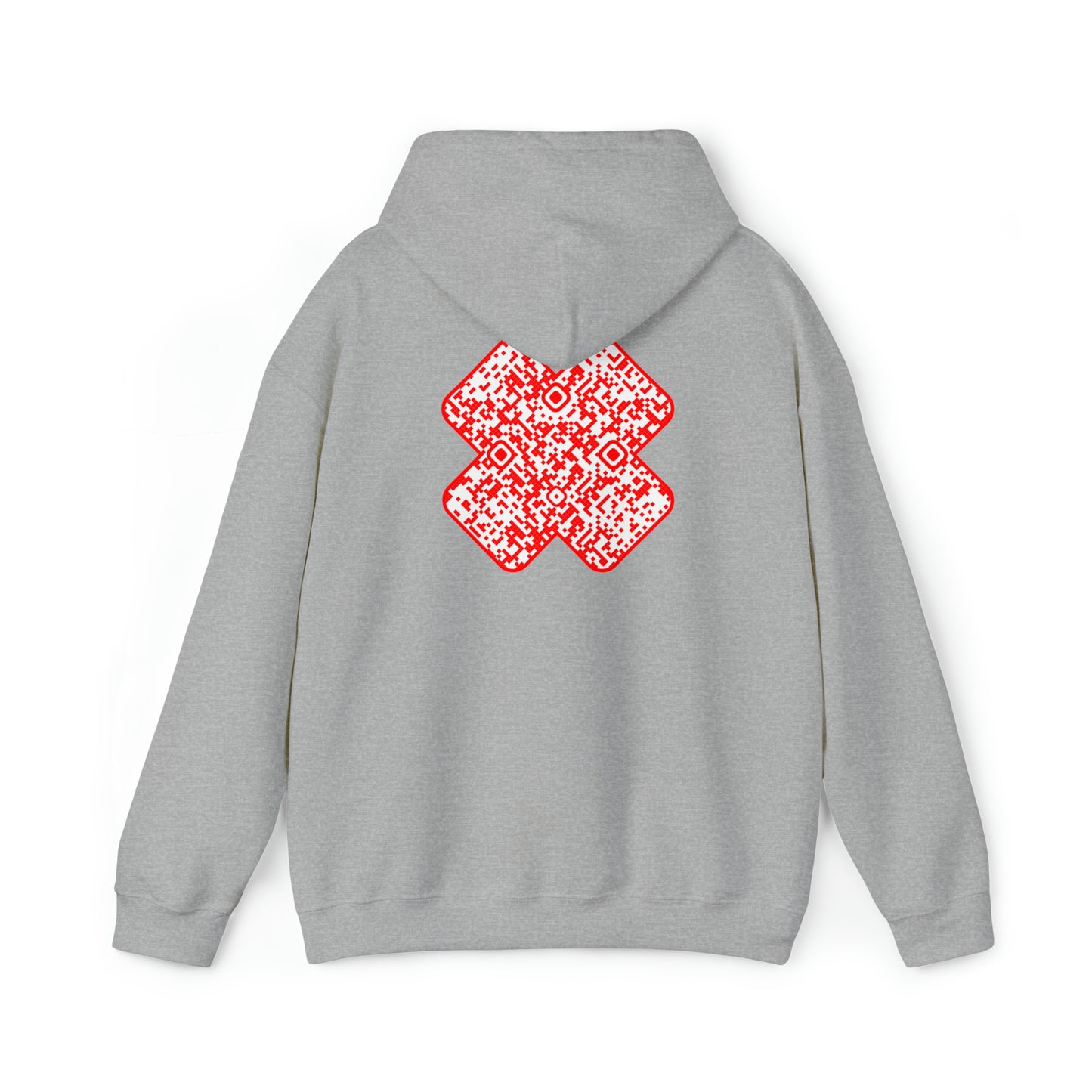 Red x custom QR code Unisex Heavy Blend Hoodie