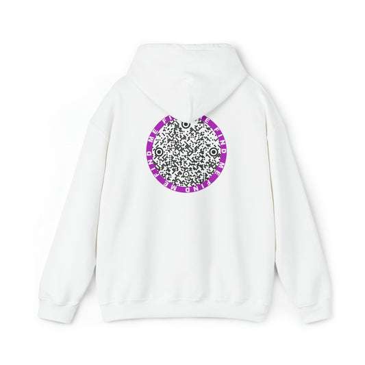 Find me Purple circle custom QR code Unisex Heavy Blend Hoodie