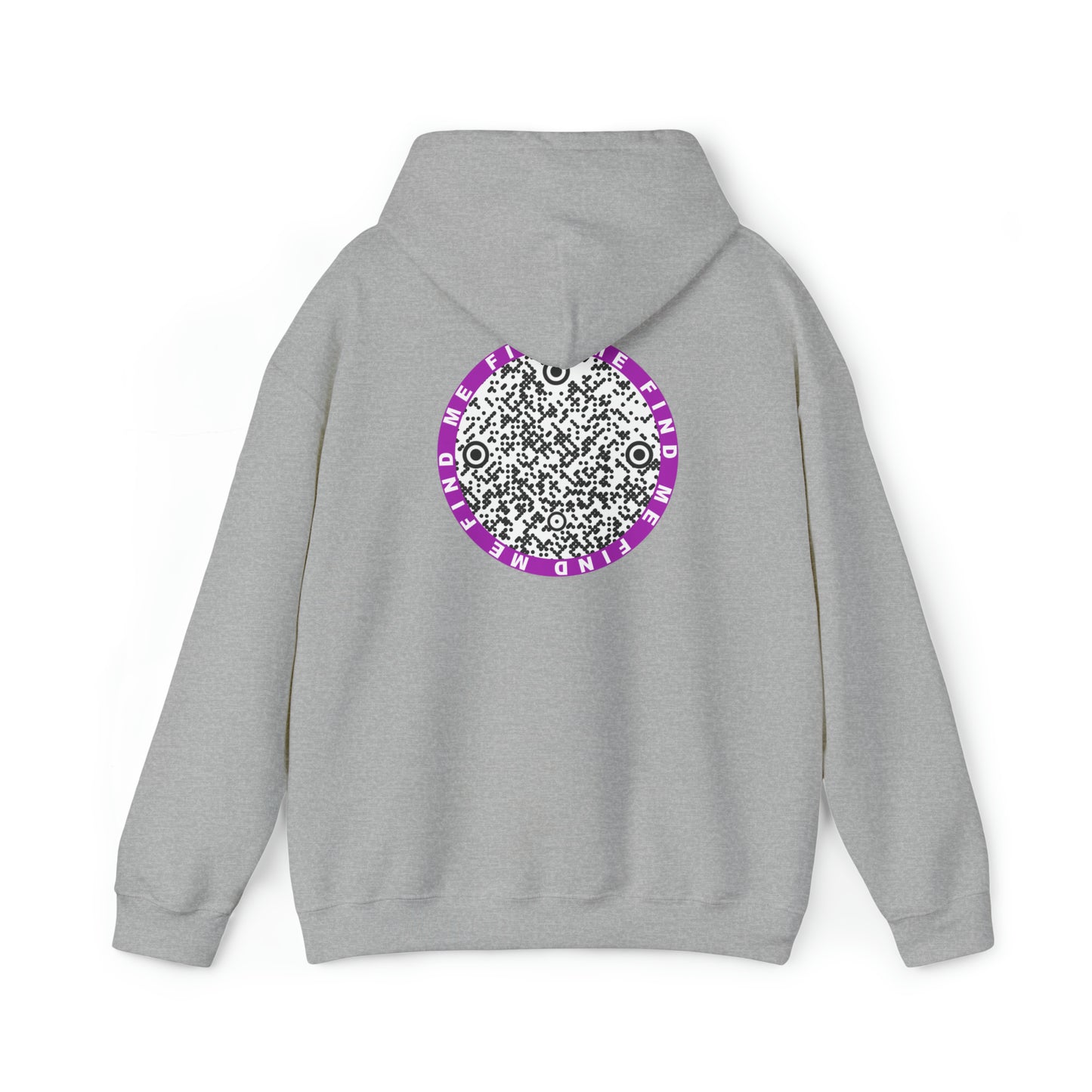 Find me Purple circle custom QR code Unisex Heavy Blend Hoodie