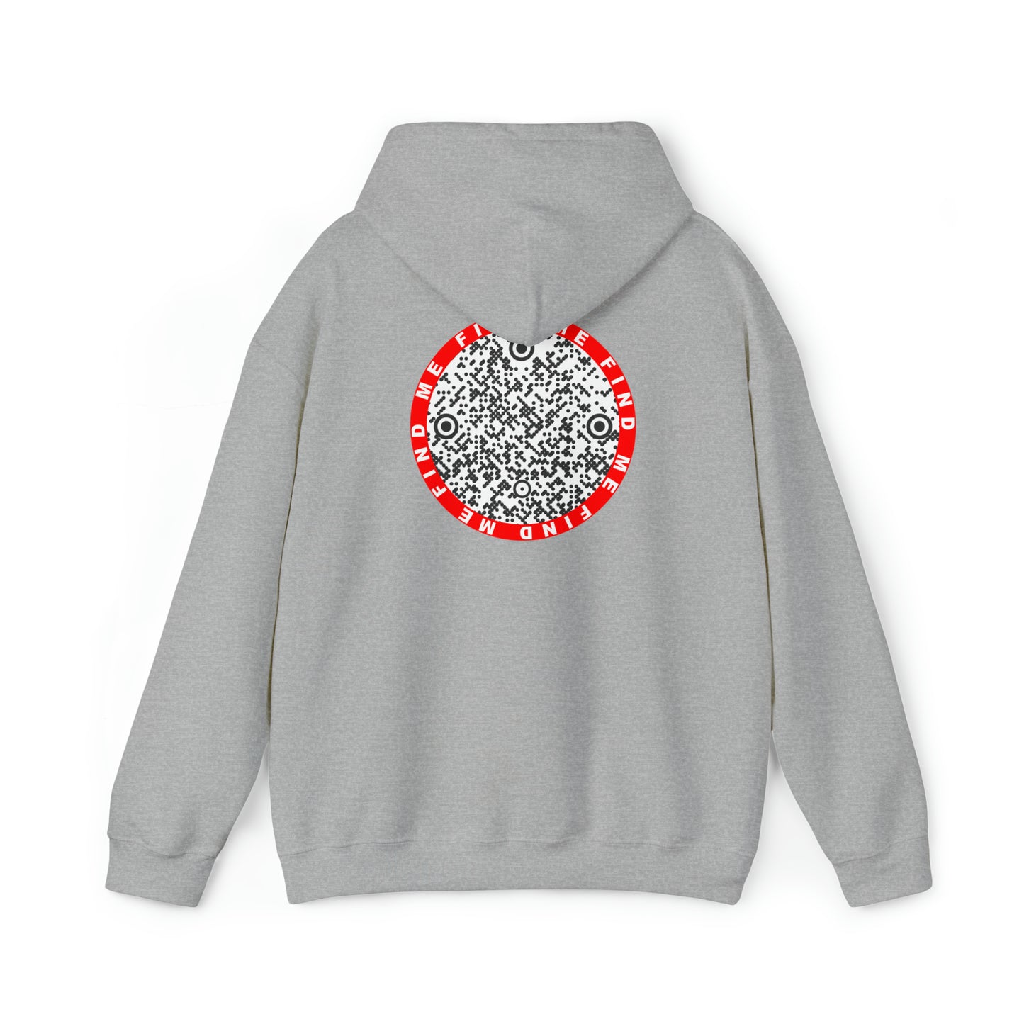 Find me Red circle custom QR code Unisex Heavy Blend Hoodie