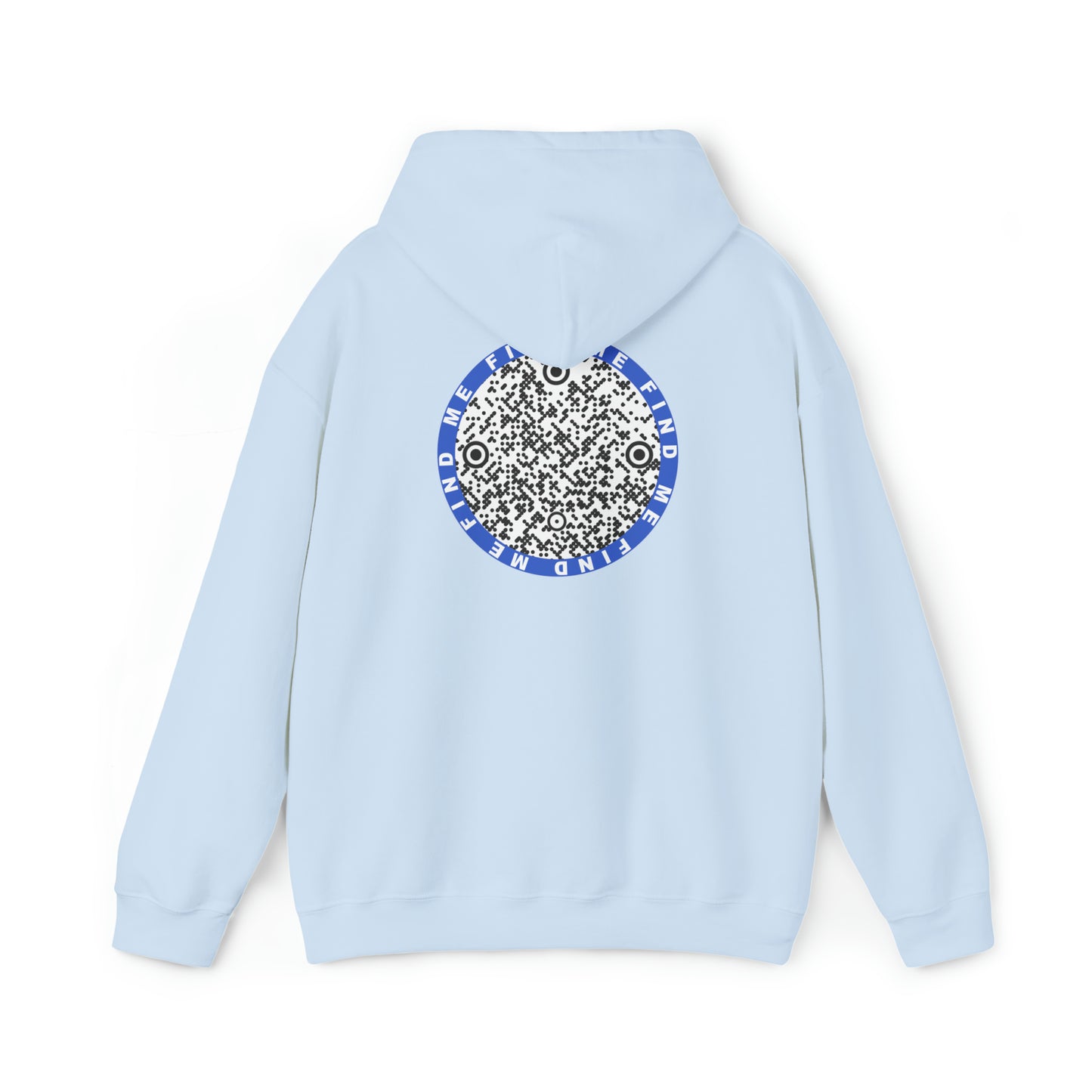 Find me Blue circle custom QR code Unisex Heavy Blend Hoodie