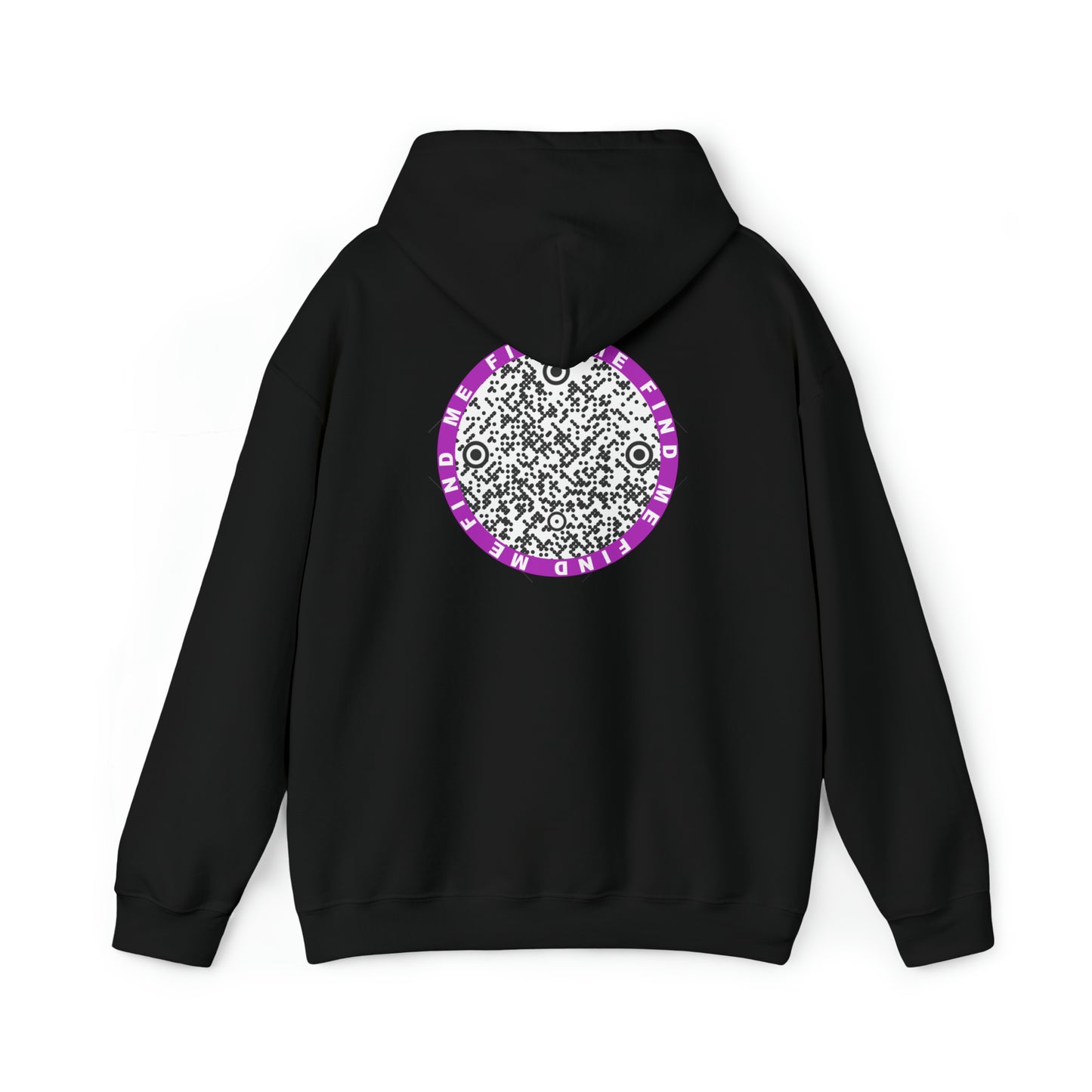 Find me Purple circle custom QR code Unisex Heavy Blend Hoodie