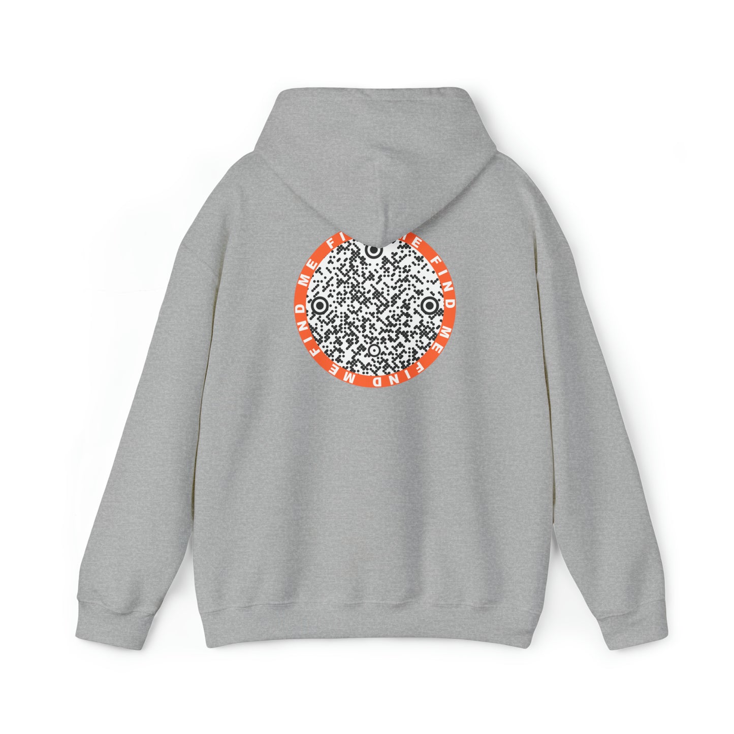 Find me Orange circle custom QR code Unisex Heavy Blend Hoodie