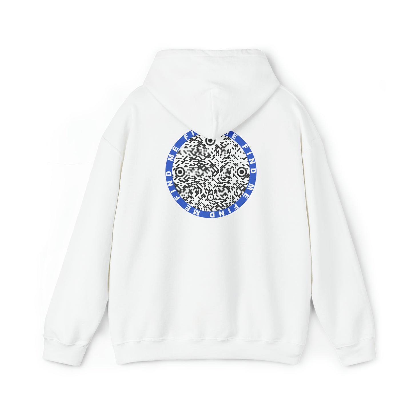 Find me Blue circle custom QR code Unisex Heavy Blend Hoodie