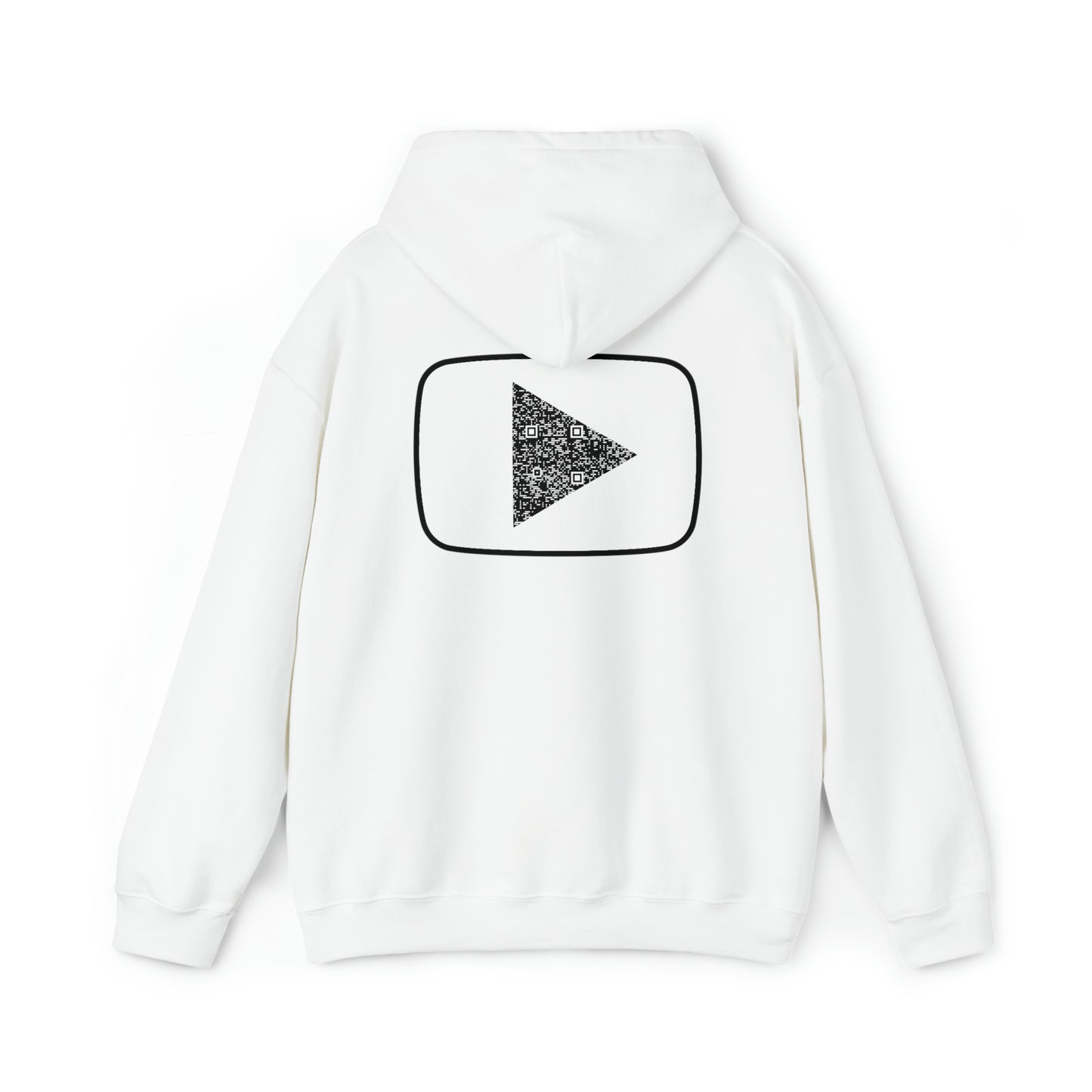 White Youtube custom QR code Unisex Heavy Blend Hoodie