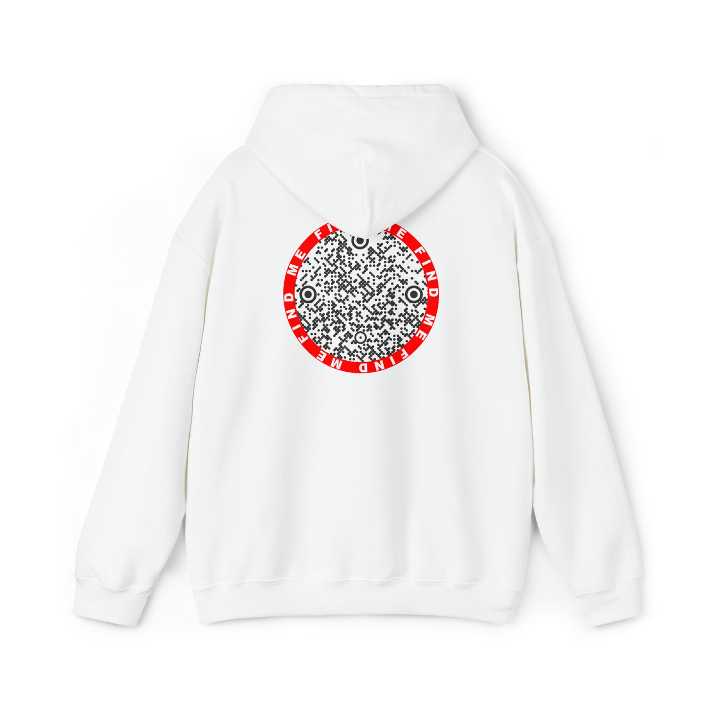 Find me Red circle custom QR code Unisex Heavy Blend Hoodie