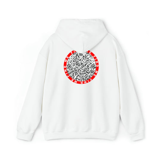 Find me Red circle custom QR code Unisex Heavy Blend Hoodie